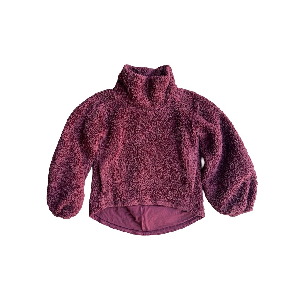 Lululemon Warmth Restore Pullover Fleece Sherpa Burgundy Plum XS/S Cozy W3EK9S